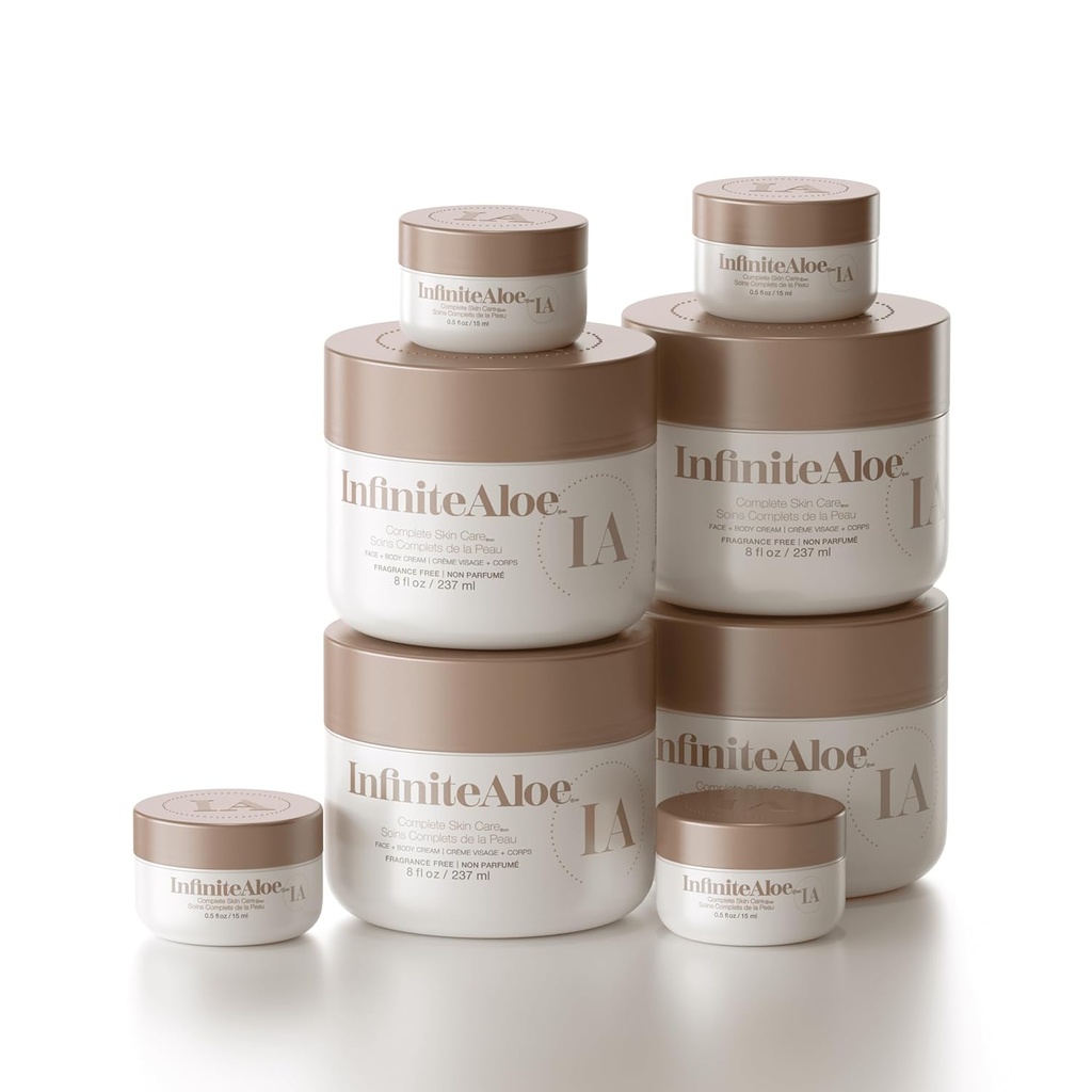 (原始内容存档于2018-07-26) (英语). Infinite Aloe Complete Skin Care, Aloe Vera Powered face and Body Cream for Dry Skin Relief, Fragrance Free - 4 Lig Jar 8 oz & 4 Travel Jar 0.5 oz