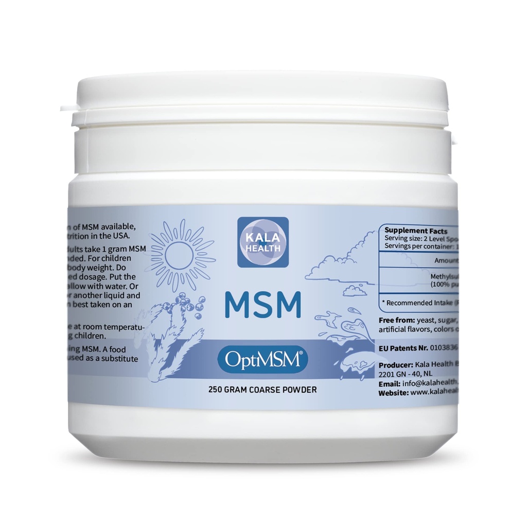 Procapsin OptiMSM – 纯甲基磺酰甲烷 MSM 补充粉剂 – Organic, Gluten Free, Non-GMO – Opti MSM 硫水晶/儿童与成年人粉剂(250Grams)