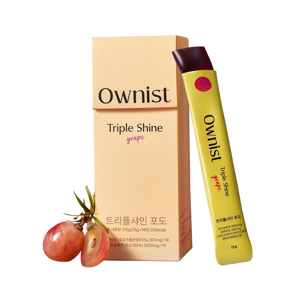 Ownist 三重闪光葡萄 Jelly On-The-Go - 目标暗点和皮肤闪亮,包含BlightTM,维生素B,C - 14 棒包