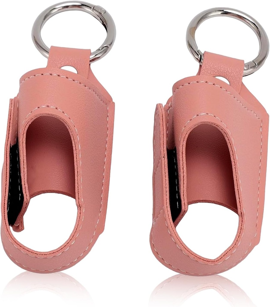 HURRISE 2pcs Asthma Inhaler Holder, Inhaler Holder Keychain, 便携式存储保护PU 皮革案,配有武警剪辑器 - Versatile Usage, 风格和旅行设计