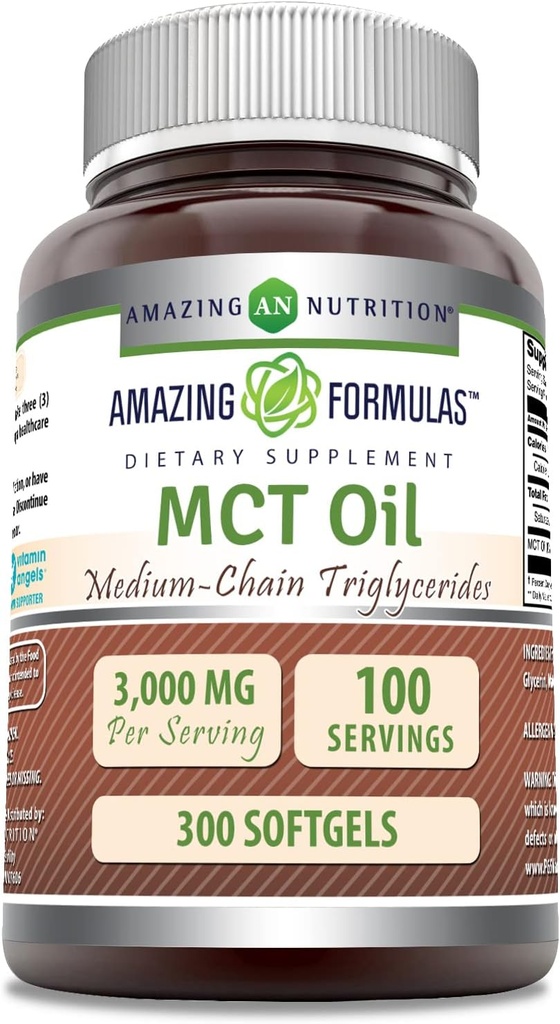 神奇的方程式 MCT Oil Supplements – 1000 Mg / service – suftgels – 非GMO – Gluten-free – 制造于美国(1 Pack, 300 Counts)