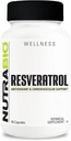 NutraBio Resveratrol补编,500mg - 天然抗氧化剂,帮助与自由激进者作斗争和支持健康老龄化,90 Capsules
