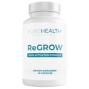 PureHealth Research Regrow - 头发生长维生素 - 与Saw Palmetto, Biotin, Colagen, Zinc, Iron, Iodine, Selenium & More - 女性和男性的头发补充剂 - 60卡普尔