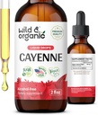 野生和有机 Cayenne 辣椒丁香 - Capsaicin 辅助消化剂 - Cayenne 辣椒萃取液 - Vegan,无酒精滴 - 2 fl oz