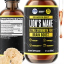 HERBIFY Lions Mane 补编 - 记忆,焦点和清晰度的每日蘑菇补充 - 大脑助推器 - 用于免疫支持的狮子Mane Tincure - 2 Fl oz