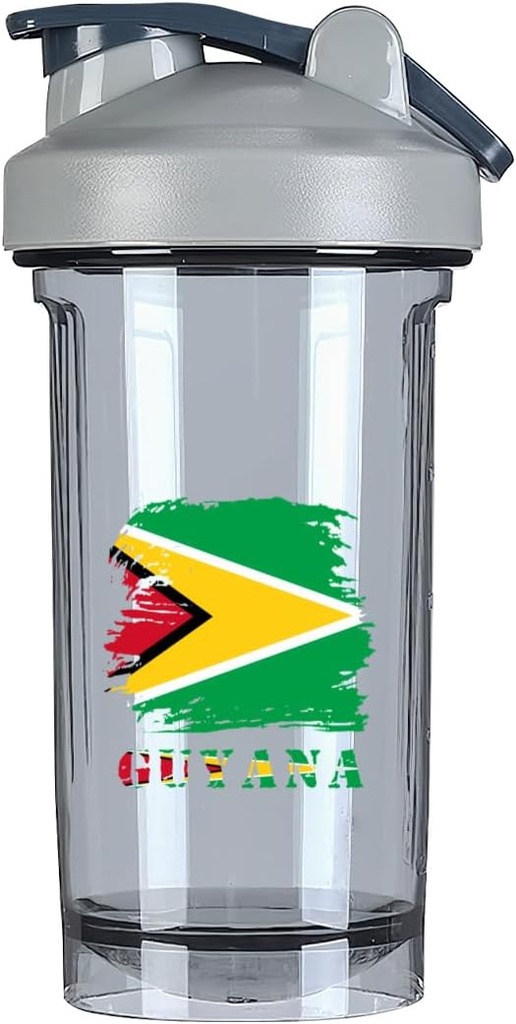 Vintage Guyana Guayanese Flag 18 Ounce Shaker Cup, 时尚主题 模式 摇摆瓶 防渗漏 摇摆瓶 500ML/18 oz 完美预选 工作2