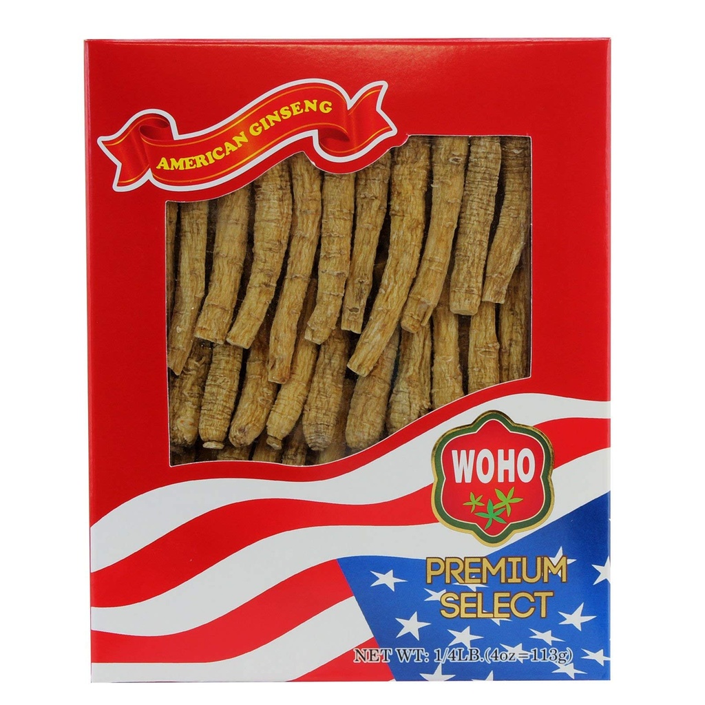Woho American Ginseng #105.4 长小的4oz盒子