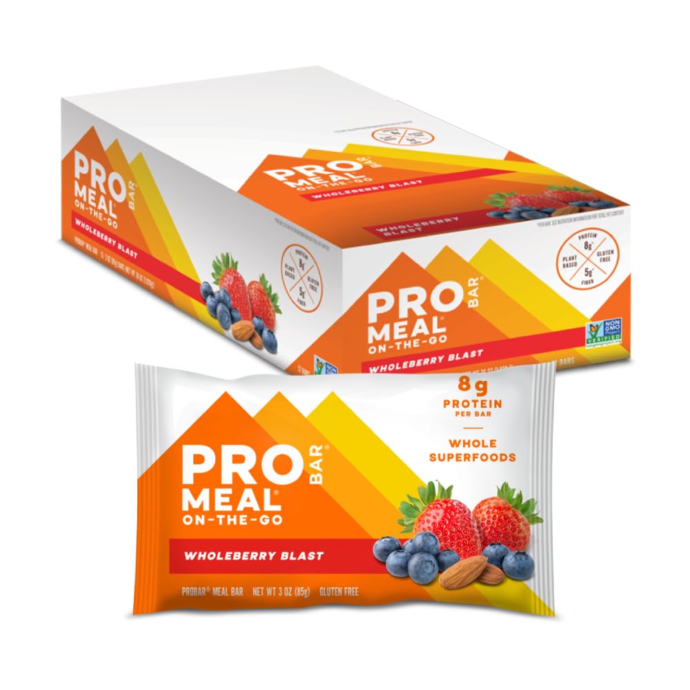 PROBAR - 美式酒吧、全莓爆破、非GMO、无糖、健康、植物、全食品、自然能源(12个计数)