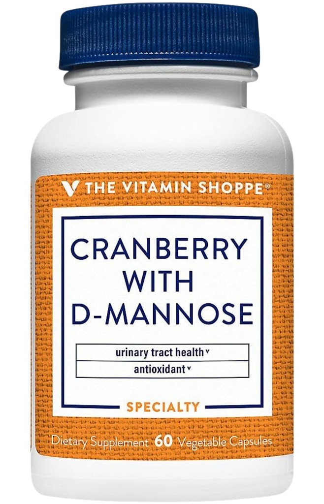 配有D-Mannose的维生素店Cranberry,配有Urinary Tract & Bladder Health,配有60mg维生素C的抗氧化剂 配有Cranrich(Cranberry集中)(60 Veggie Capsules)