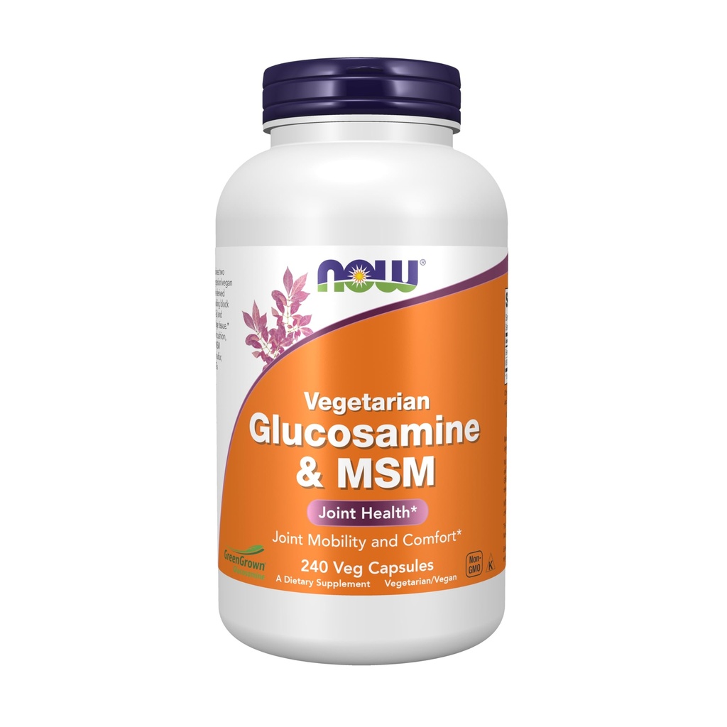 现在食品 蔬菜 Glucosamine 和 MSM 联合保健 240 蔬菜 Capsules