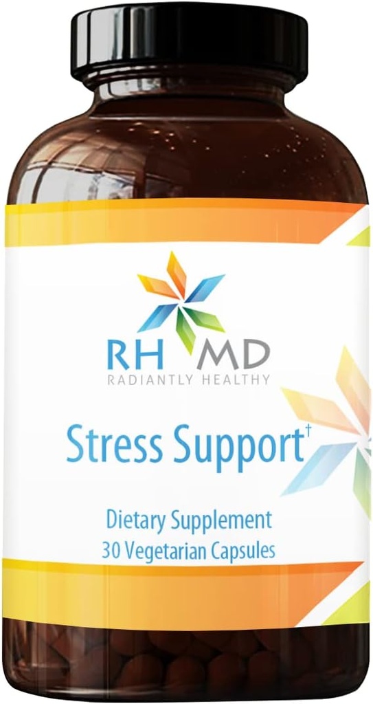 RHMD 压力支持 - 三重 Ashwagandha Root & Leaf 提取适应性补充 - 非GMO(30 Capsules)