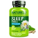 NATURELO睡眠援助 - 与梅拉托宁,镁,GABA,瓦莱里安根,莱蒙巴尔姆,夏莫米莱草药提取 - 植物类睡眠援助 - 60 Vegan Capsules