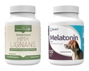 Lignans for Life & K9 选择宠物护理包 - HMR Lignans 20mg, 90 capsules - Melatonin & 3mg, 120 花生酱裂片 - 多维他命狗健康补充治疗 - 中等尺寸狗饲养