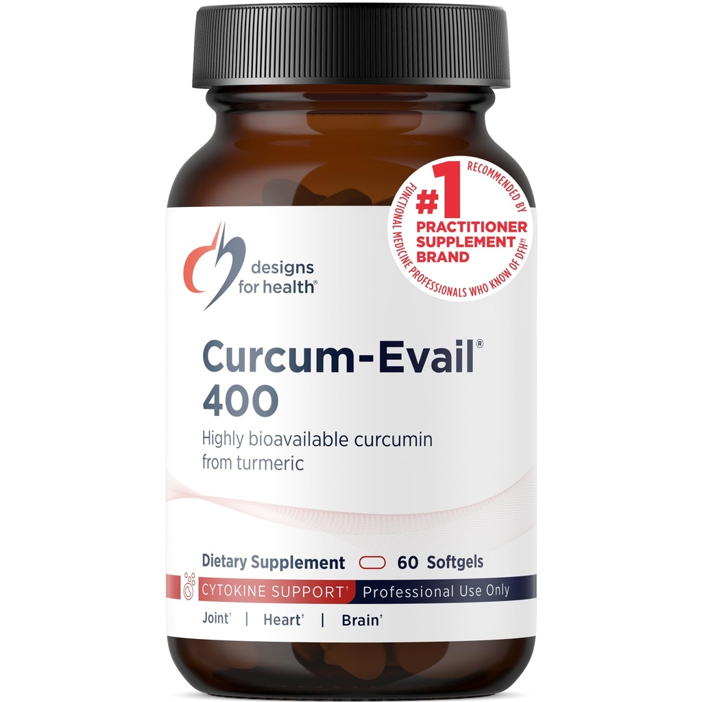 健康Curcum-Evail 400 - 生物可用涡轮增生剂 - Evail乳化技术 - Curcumin C3 复合体,含有涡轮油+维生素E,非GMO(60软胶)