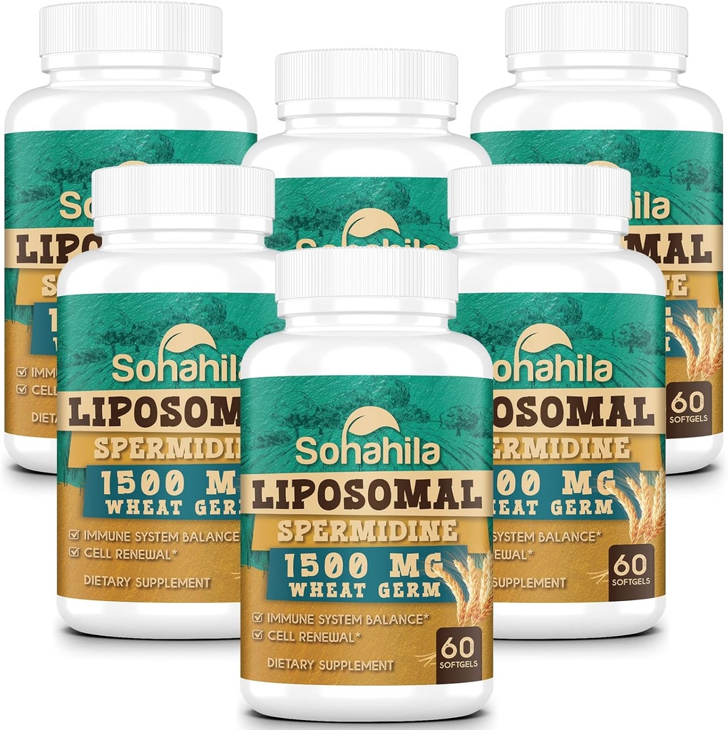 Spermidine 补充剂 15 MG - 99% 纯度,高吸收度, 1500 MG 发酵麦芽 提取剂与 Zinc & Thiamin, Spermidine for Men and Women - 细胞更新,老化防御,能源,360软胶