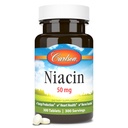 Carlson - Niacin,50毫克,支持胆固醇代谢,能源生产,心脏健康,神经功能,300片