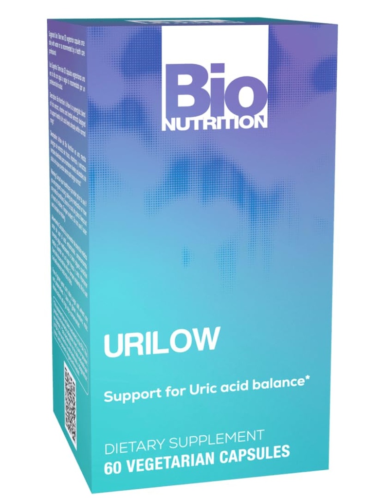 生物营养 Urilow 60 Vegetarian Capsules → 对尿道健康的自然支持 → 促进健康铀酸平衡