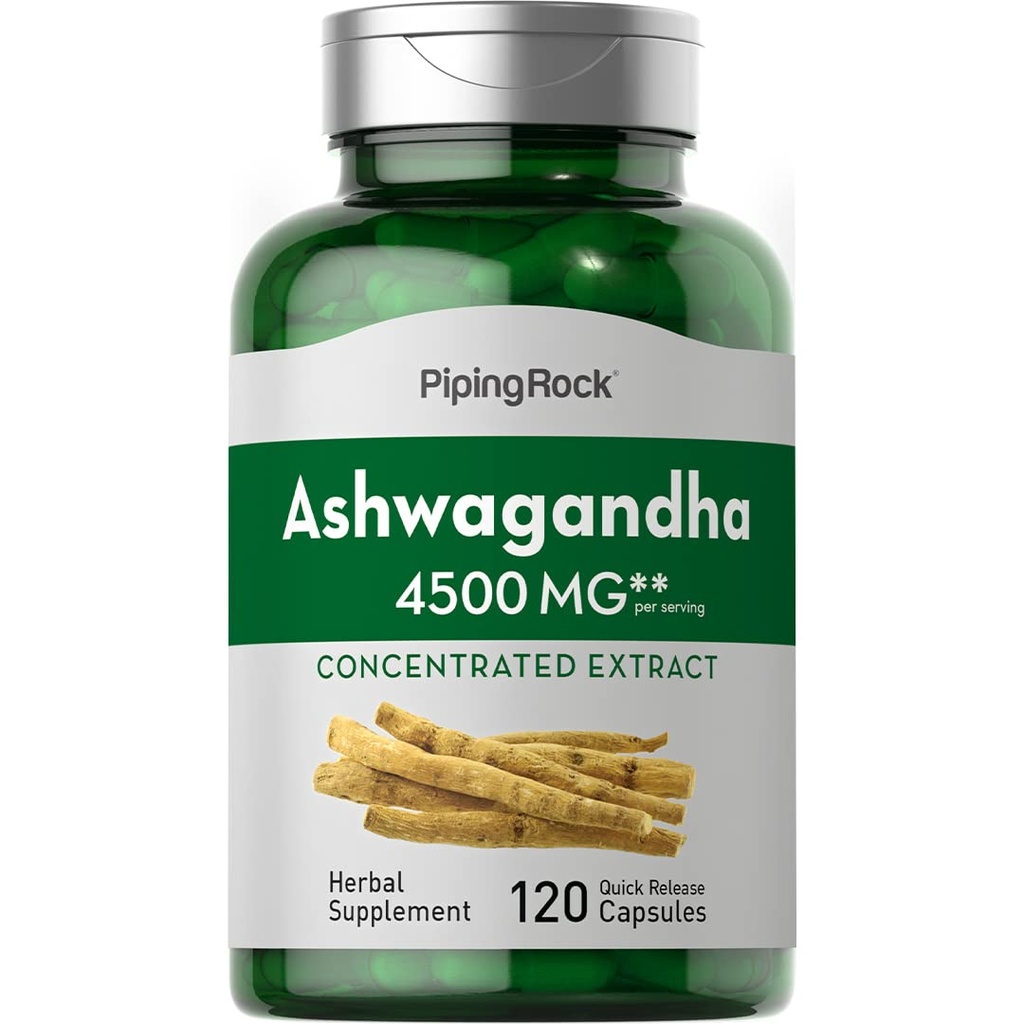 Piping Rock Ashwagandha Capsules 120 Counter 草药补充剂 黑辣椒 女性和男性 = = = = 非 GMO, Gluten Free