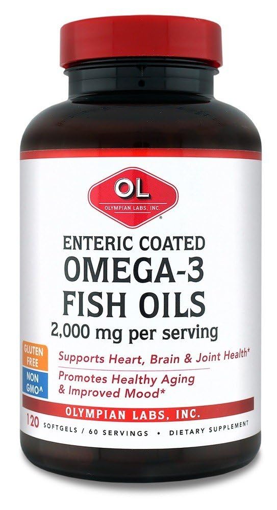 奥林匹亚实验室 内科 织物 Omega 3 鱼油,每服2000毫克/60份,120软胶