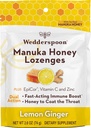 Wedderspoon Manuka Honey 豁免 Lozenges, 柠檬姜, 2.6 Oz (Pack of 1), 真正的新西兰蜂蜜, 两小时内的快速豁免