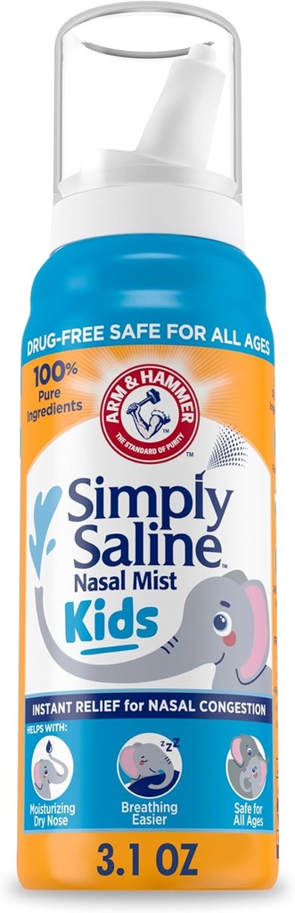 ARM & HAMMER 简单的萨林儿童鼻雾,萨林喷雾促进肠道消化,3.1 Oz