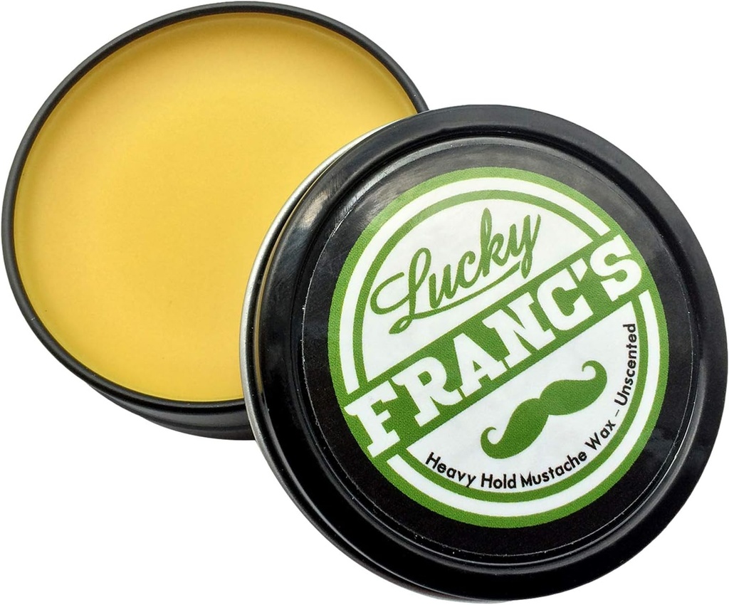 Lucky Franc的"无花芥子蜡"为男配音,强力Frim Hold Stache Wax为男配音. 美国制造了Mustache Styling Wax 2 Ounces。