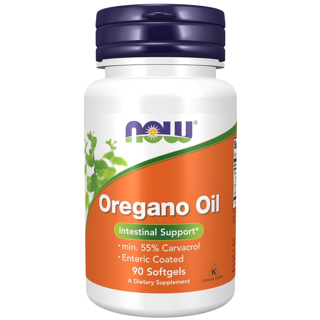 现在食品补充品,Oregano油加姜油和芬内尔油,肠内皮,90软胶