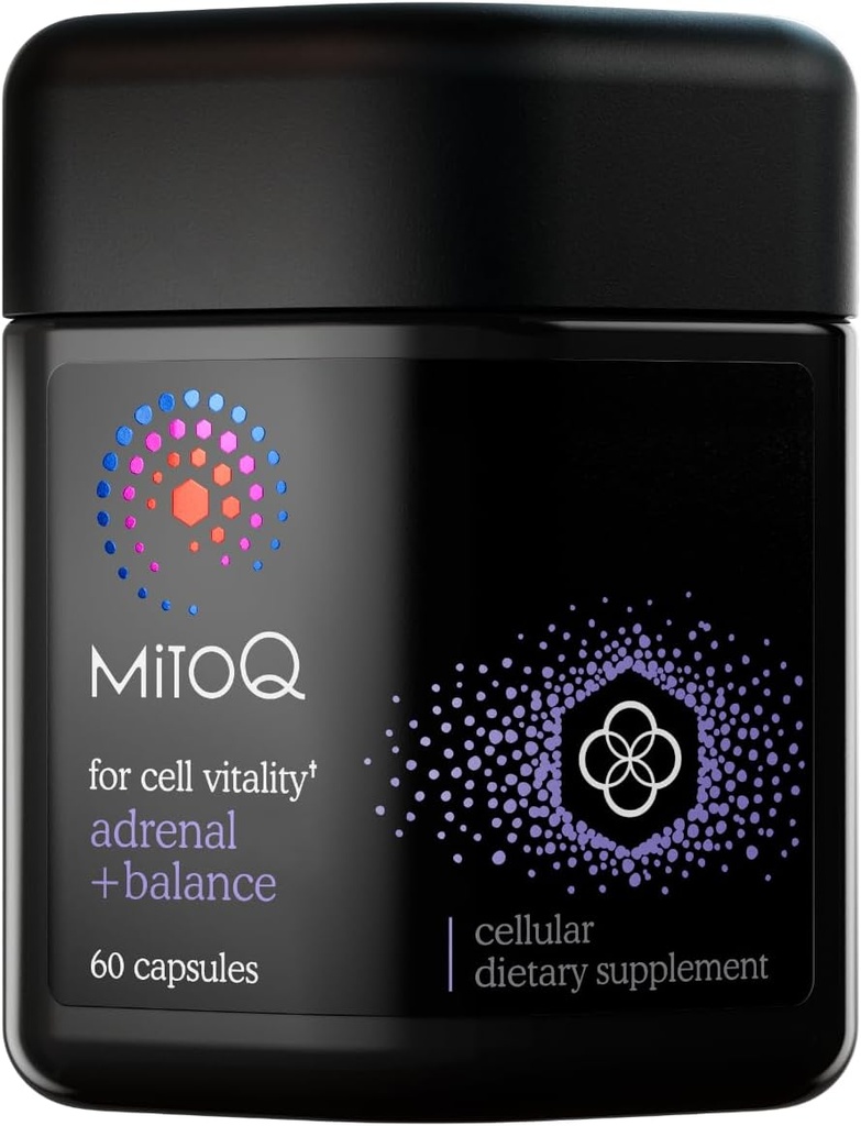 MitoQ + Balance + Sensoril Ashwagandha、Rhodiola 和 Maritime + 支持平衡科尔蒂索尔水平、压力管理、恢复睡眠和细胞健康(60个卡普尔)