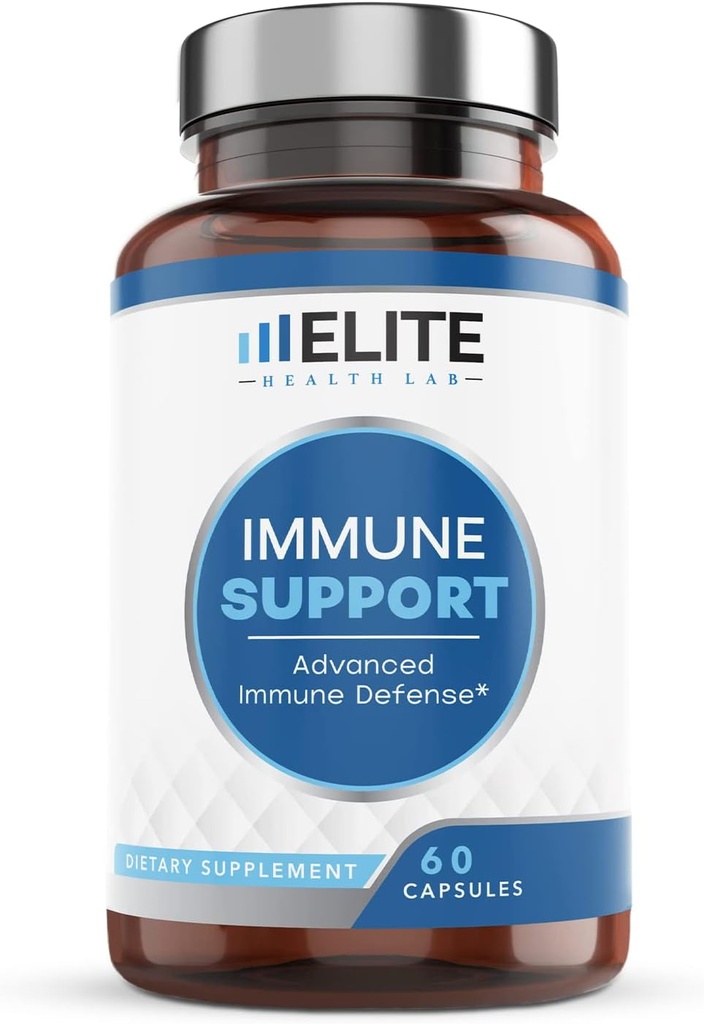 终极9-in-1 免疫支持靴 — 1000mg 维生素C,D,Zinc,Echinacea,Quercetin & More — 美国第三方实验室测试,Gluten-Free,60 Capsules — 美国制造