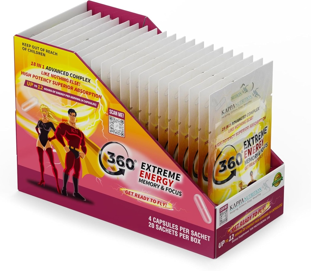 360 极端能量、内存和焦点(1 显示 20 Sachets (4 Capsules ea))
