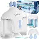 Sonmol 电鼻灌溉系统(纳萨尔灌溉,白色),Sinus成人鼻水清洁器,自净鼻水清洁器,配有50包沙林