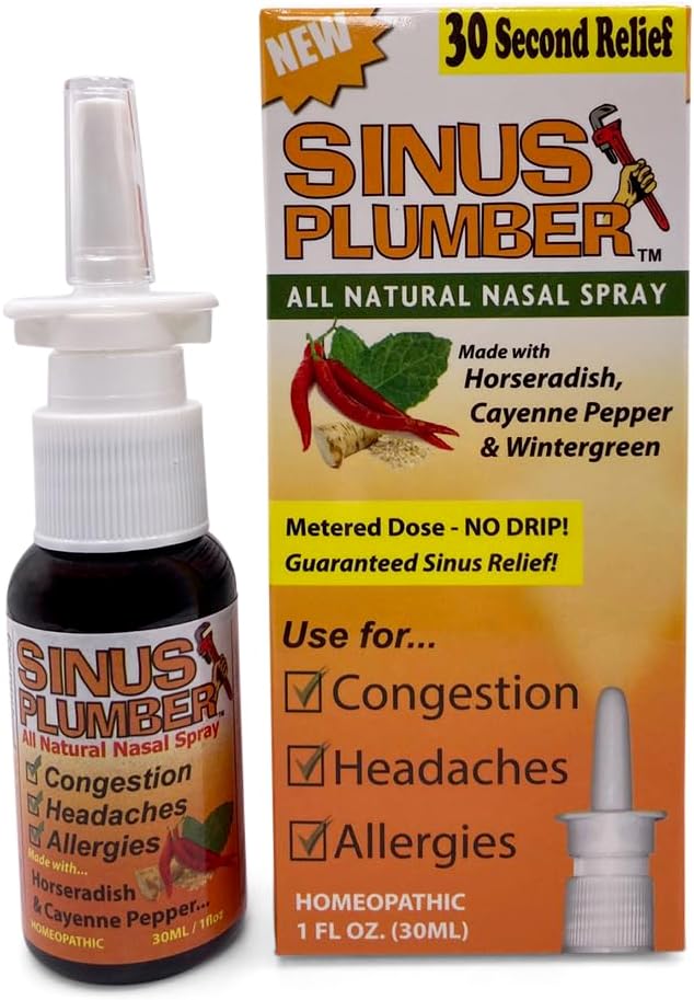 Sinus Plumber Pepper Nasal Spray, 过敏和Sinus Relief, 摄入,头痛, 1 fl z