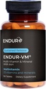 Endur-VM 多维特敏与矿物(含铁),每日多维特敏与重要矿物,维生素B,维生素D和氟酸,无胶片,150片