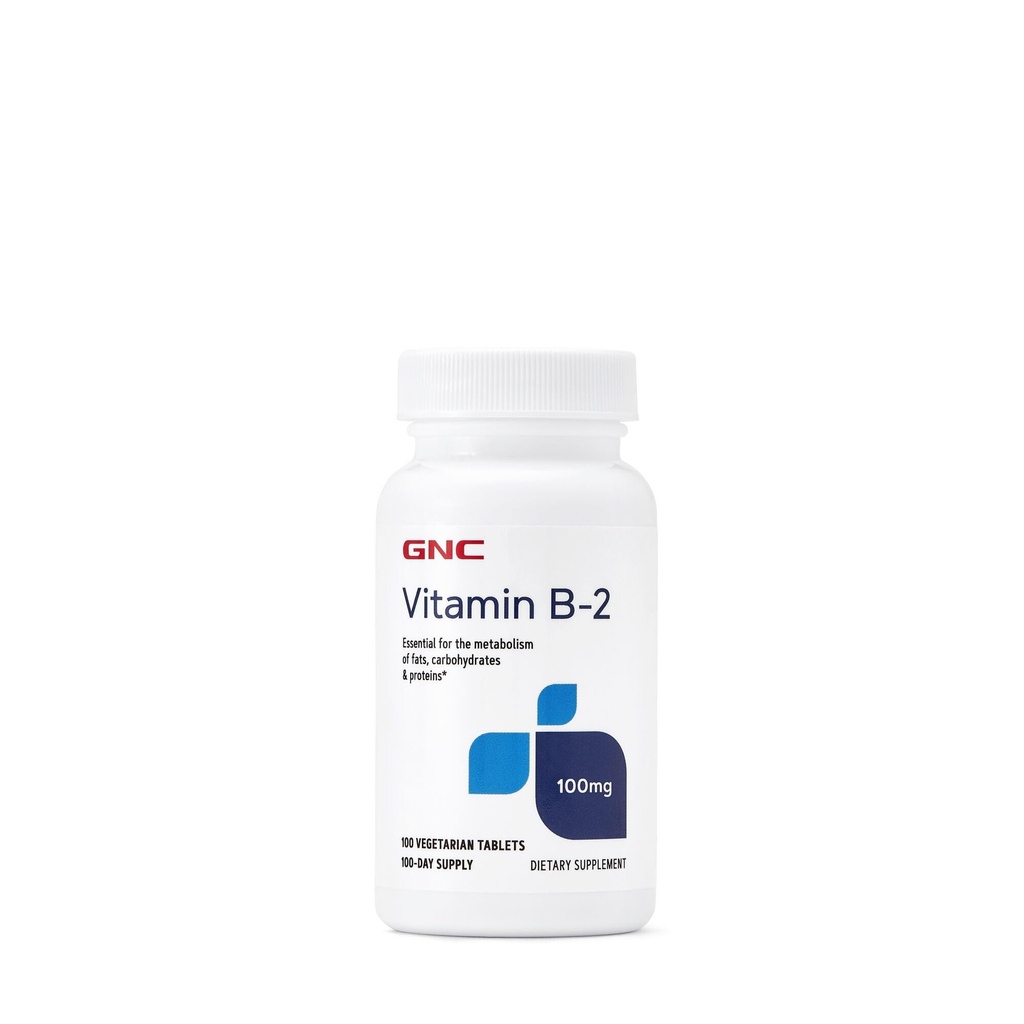 GNC 维生素B2 100mg 补充剂,脂肪、碳水化合物和蛋白质代谢的基本成分,100种