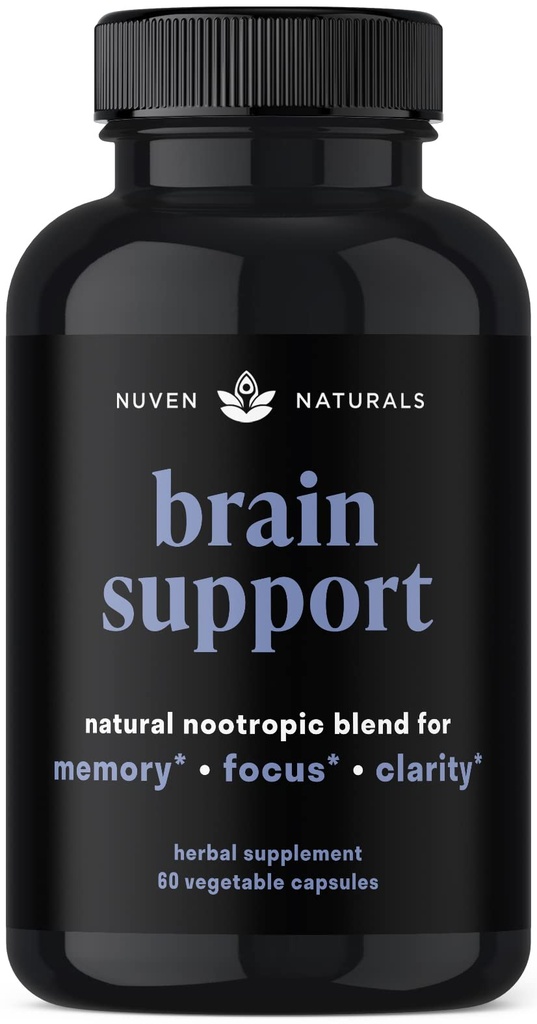 Brain Support Support - 自然记忆和焦点补充 Lion's Mane, Ginkgo Biloba, Bacopa Monnieri & Ashwagandha Root - 自然诺托普学和大脑助推器 - 60 Capsules