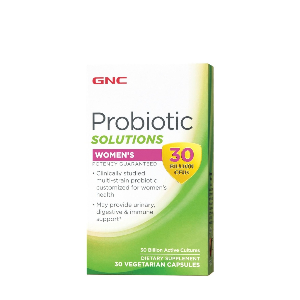 GNC Probiotic Solutions 妇女有30亿CFU, 临床研究的多层次妇女培训,支持消化和免疫健康,蔬菜,30 Capsules