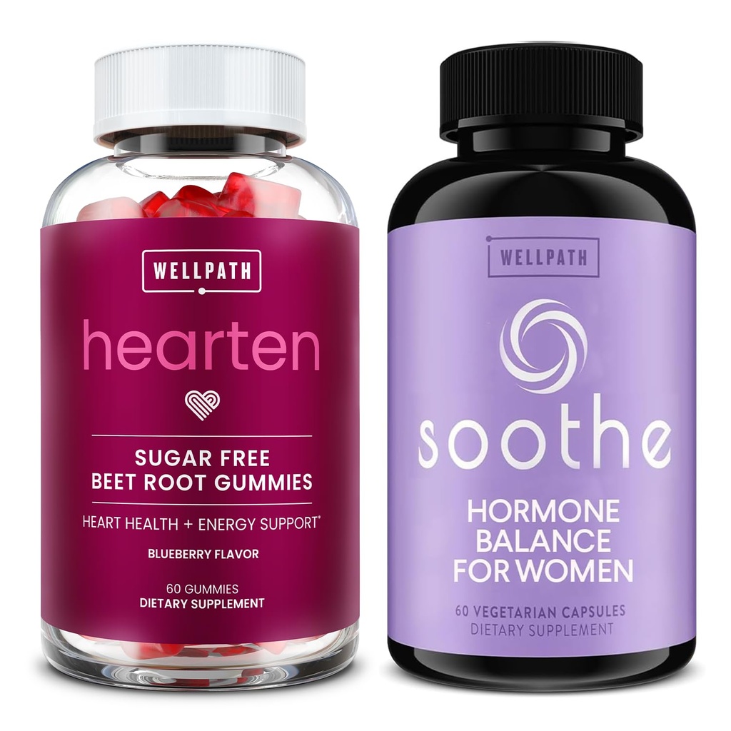 WellPath Beet Root Gummys (Sugar Free) 1500 mg – Blueberry Flavor 血压支持和Soothe Hormone平衡 女性+ Cortisol管理器, 60 Ct