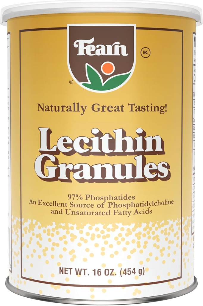 Fearn Natural Foods Soy Lecithin Granules – 具有基本营养素的脂肪乳化剂促进健康,改善蛋糕、面包和DIY Gummys的纹理,16 Oz