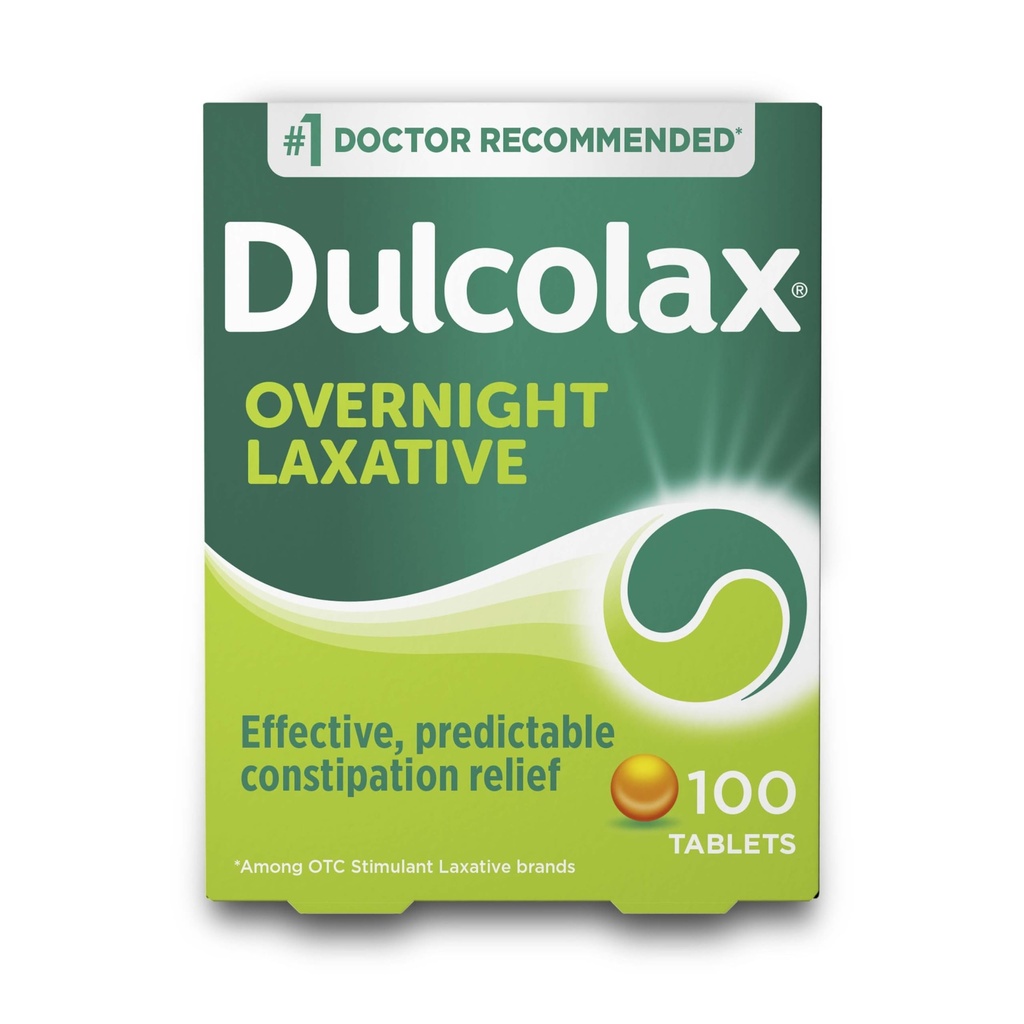 Dulcollax兴奋剂泻药片、可预见和有效便秘缓解剂、Lelivees Training & Bloating、Bisacodyl 5毫克、100个计数
