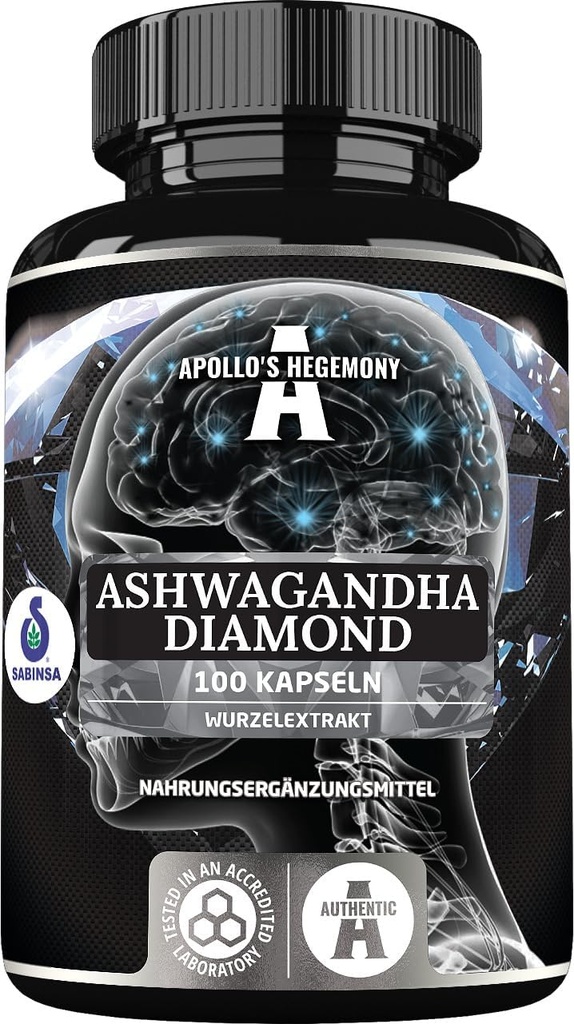 APOLLO的HEGEMONY Ashwagandha 提取器每片568毫克,100 Vegan 片,400枚每包服务器,Withania somnifera 提取器含有7%的消毒剂,支持记忆和浓度