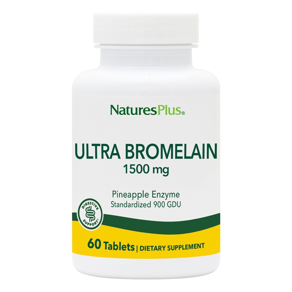 NaturesPlus Ultra Bromelain - 60片 Pineapple Bromelain - 1500毫克 Pineapple Bromelain - 提供联合支持和促进消化健康 - 60种服务