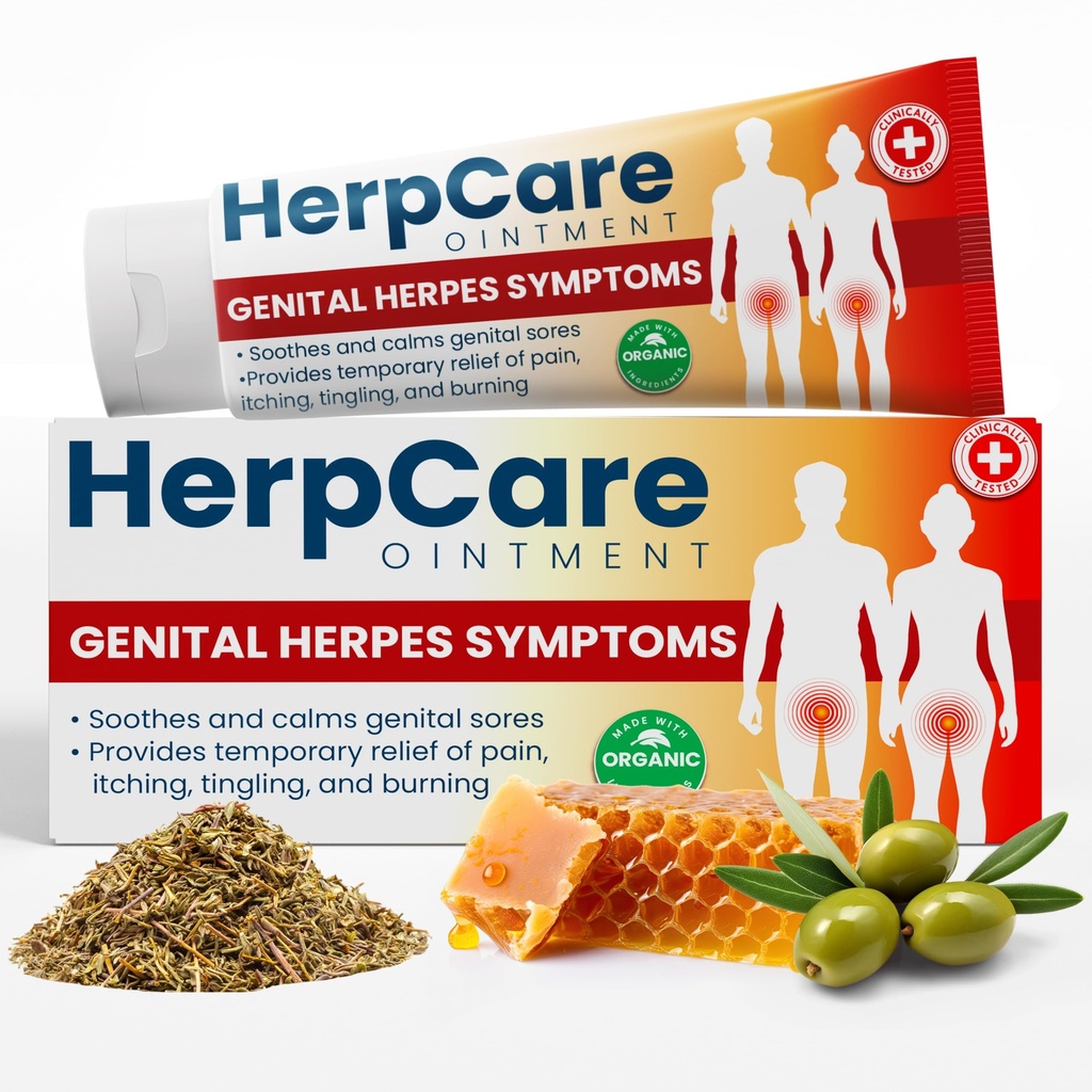 Genital Herpes Treatment | Fast Acting HerpCare Ointment | Can be used on Cold Sore | Homoeopathic Medicine | Soothes Itching, Tingling & Burning | Relief from The Symptoms of Genital Sore