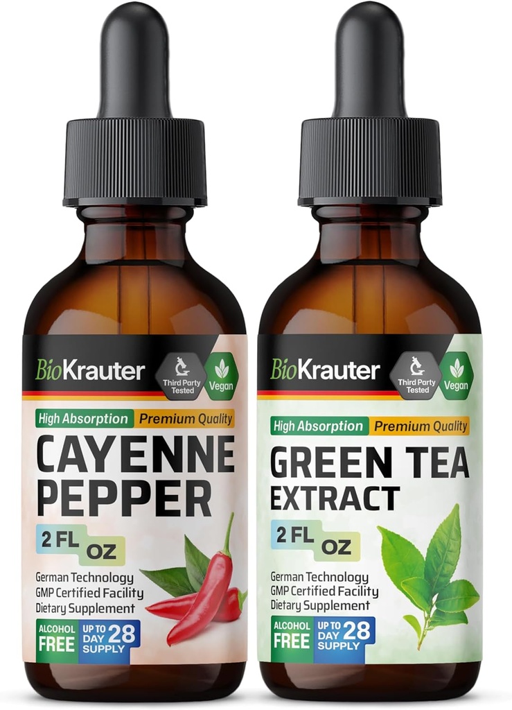 BIO KRAUTER Cayenne Tincture 2 Fl. Oz. & 绿茶 Tincture 2 Fl. Oz.