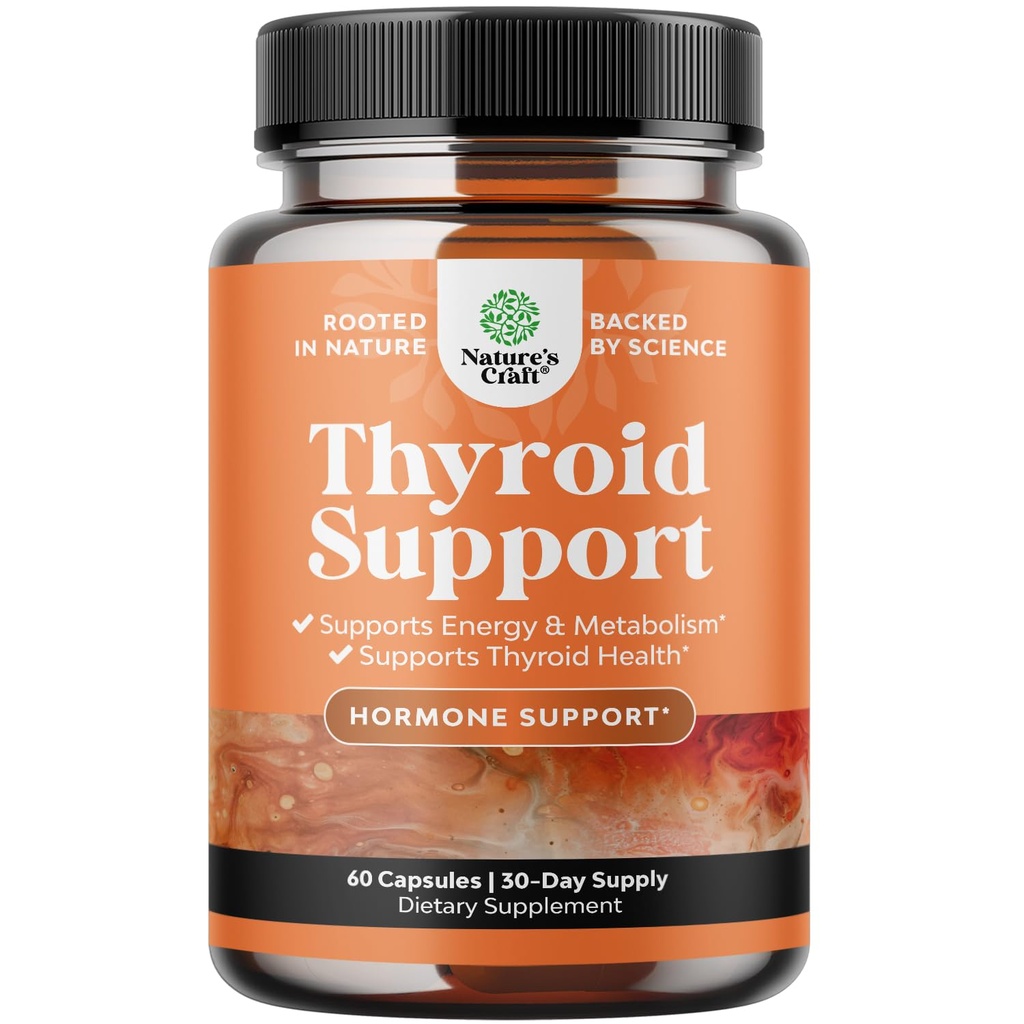 草药甲状腺支持综合体 - Potent Kelp碘辅酶与L Tyrosine, Bladderwrack, Selenium & Pure Ashwagandha for Hormone 平衡 - Mood & Energy Ditary Pills - 60 Count