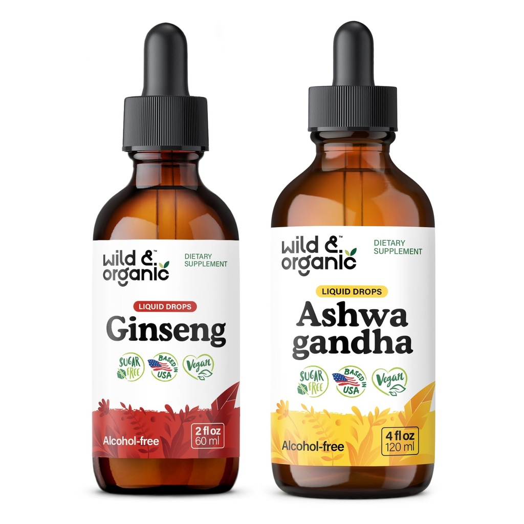 野生和有机金星叮当 2 fl oz & Ashwagandha 叮当 4 fl oz