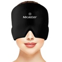 Migreat Migraine Relief Cap – Migraines 和头痛的冰帽,有360度头部和眼部覆盖 – 冷治疗头痛帽和Migraine面具 自然疼痛 Relief - 1 尺寸,黑色