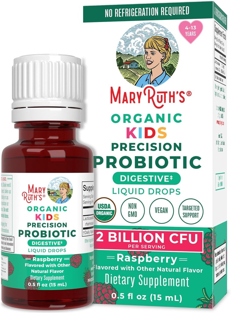 MaryRuth 有机体 USDA 有机液体儿童 Probiotic Drops = 消化性健康 古特健康 儿童免疫支持 补充 = 总体健康与健康 = 非转基因生物 = 维根 = 30 服务