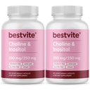 BESTVITE Choline Inositol 500mg (240 植物卡普尔)(120 x 2) - 无 Stearates - 无磷酸二酯 - 无填充剂 - Vegan - 非 GMO - Gluten Free
