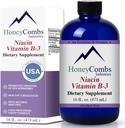 HoneyCombs 维生素B3 Niacin 补充液体滴 - 高发性维生素B3 男女液体滴 - 维持消化系统,皮肤,舌头,能量和更多 - Vegan Niacin 滴 (16 Fl oz)