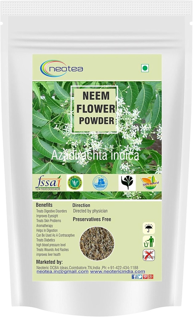 Neotea Azadirachta Indica Neem 花粉 Veppam Poo 200 GM | Neem 花粉(Veppam) |纯和草药(Neem) Pushpam Poo | Premium & 有机印度花粉